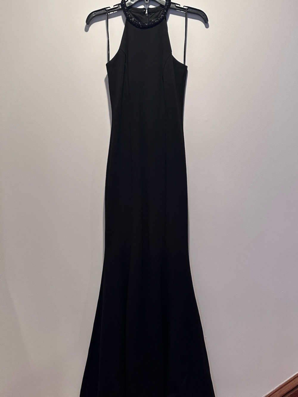 Lulu's Black Beaded Halter Maxi Dress